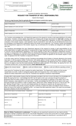 Document preview: Form 85-12-9-10G Request for Transfer of Well Responsibilities - New York