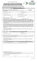 Document preview: Form 07-ST-1 Application for Transfer of Underground Storage Permit and Application for Transfer of Pending Underground Storage Application - New York