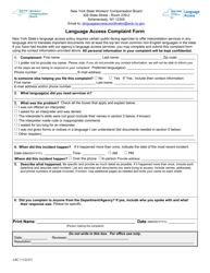 Form LAC-1 &quot;Language Access Complaint Form&quot; - New York