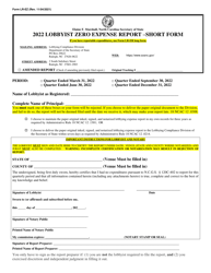 Form LR-EZ Lobbyist Zero Expense Report Short Form - North Carolina
