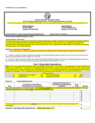 Document preview: Form PR-ER Principal Expense Report Form - Fourth Quarter Expense Long Form - North Carolina