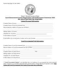 Form LGL-RAS Local Government Liaison Registration and Authorization Statement - North Carolina