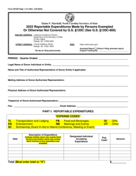 Document preview: Form OR-ER Reportable Expenditures Made by Persons Exempted or Otherwise Not Covered by G.s. 120c - North Carolina
