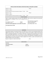 Form ANIM-3100-012 Application for Ohio Livestock Small Dealer&#039;s License - Ohio, Page 2