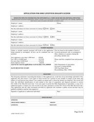 Form ANIM-3100-002 Application for Ohio Livestock Dealer&#039;s License - Ohio, Page 2