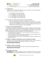 Application for High Volume Breeder License - Ohio, Page 2