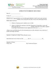 Application for High Volume Breeder License - Ohio, Page 7