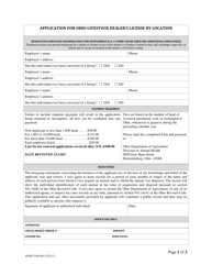 Form ANIM-3100-005 Application for Ohio Livestock Dealer&#039;s License by Location - Ohio, Page 2