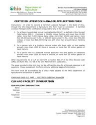 Form DLEP-3900-012 Certified Livestock Manager Application Form - Ohio