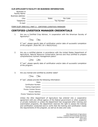 Form DLEP-3900-012 Certified Livestock Manager Application Form - Ohio, Page 2