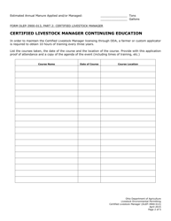 Form DLEP-3900-013 Certified Livestock Manager Renewal Application Form - Ohio, Page 2