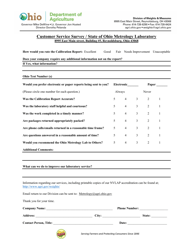 Document preview: Metrology Customer Service Survey - Ohio