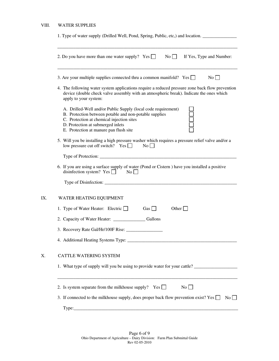 Guide for the Submission of Plans for Milking Operations - Ohio, Page 6