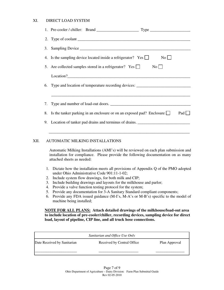 Guide for the Submission of Plans for Milking Operations - Ohio, Page 7