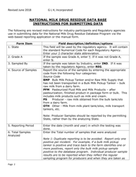 National Milk Drug Residue Database Reporting Form - Ohio, Page 2