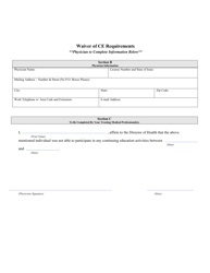 Continuing Education Waiver Form - Ohio, Page 2