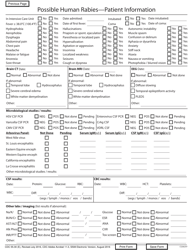Form CDC-55.30 (E) Possible Human Rabies - Patient Information, Page 2