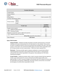 Document preview: Form HEA3425 Papi Provider Request - Ohio