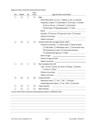 Ohio Case Investigation Form - Yersiniosis - Ohio, Page 11
