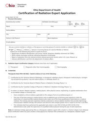 Document preview: Form HEA5131 Certification of Radiation Expert Application - Ohio