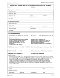 Form SFM-17-0033 Underground Storage Tank (Ust) Registration Application - Ohio, Page 2