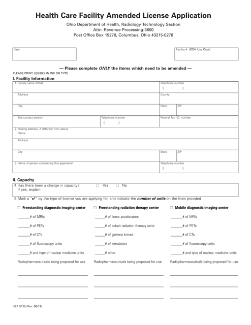Form HEA5135  Printable Pdf