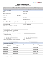 Document preview: Form HEA8034 Help Me Grow Home Visiting Ochids Data System User Agreement - Ohio