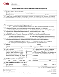 Form DIC3019A Application for Certificate of Partial Occupancy - Ohio, Page 4
