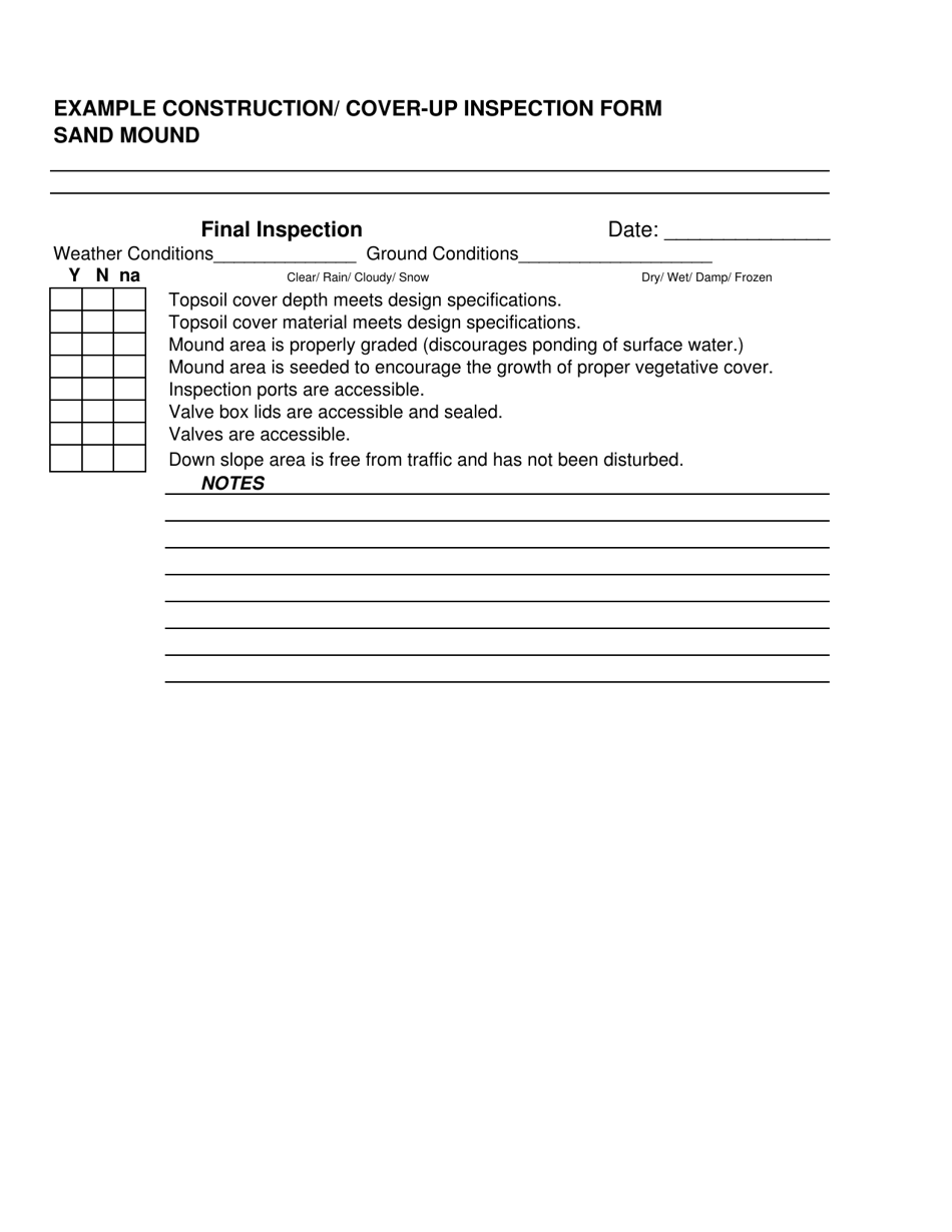 Example Construction / Cover-Up Inspection Form - Ohio, Page 10