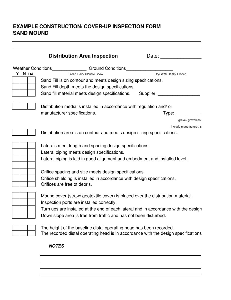 Example Construction / Cover-Up Inspection Form - Ohio, Page 9