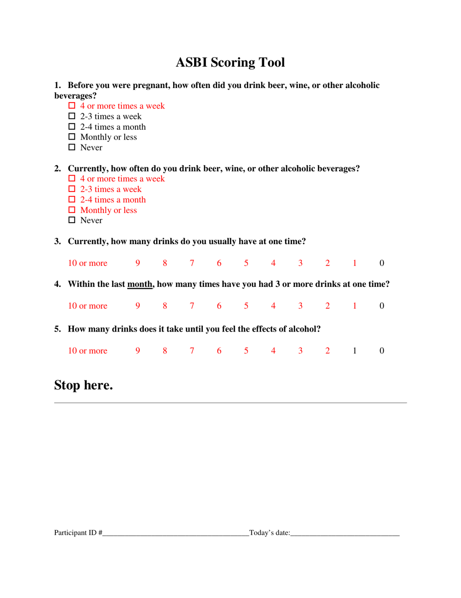 Asbi Scoring Tool - Ohio, Page 1