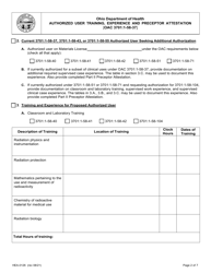 Form HEA0126 Authorized User Training, Experience and Preceptor Attestation - Ohio, Page 2