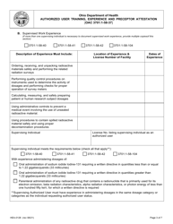 Form HEA0126 Authorized User Training, Experience and Preceptor Attestation - Ohio, Page 3