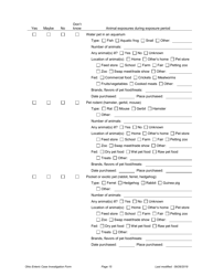 Ohio Case Investigation Form - Shigellosis - Ohio, Page 15