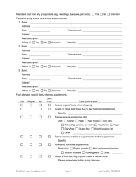 Ohio Case Investigation Form - Shigellosis - Ohio, Page 6