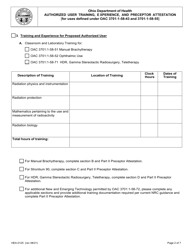 Form HEA0125 Authorized User Training, Experience, and Preceptor Attestation - Ohio, Page 2