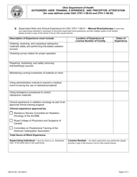 Form HEA0125 Authorized User Training, Experience, and Preceptor Attestation - Ohio, Page 3