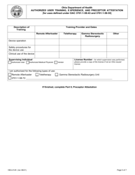 Form HEA0125 Authorized User Training, Experience, and Preceptor Attestation - Ohio, Page 5