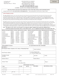 Form DLC4258 Duplicate Bar Application - Ohio