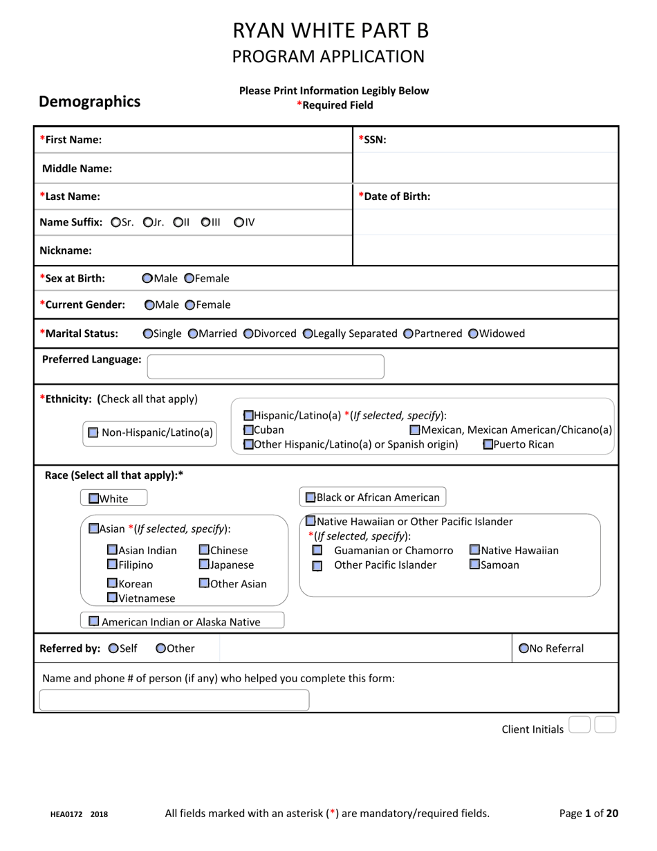 Form HEA0172 - Fill Out, Sign Online and Download Fillable PDF, Ohio ...