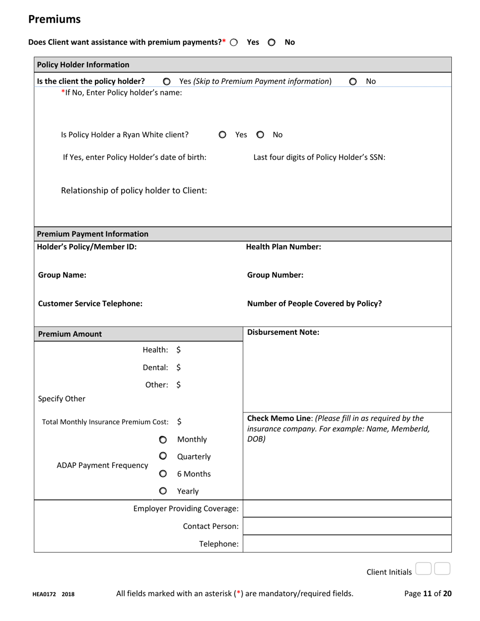 Form HEA0172 - Fill Out, Sign Online and Download Fillable PDF, Ohio ...