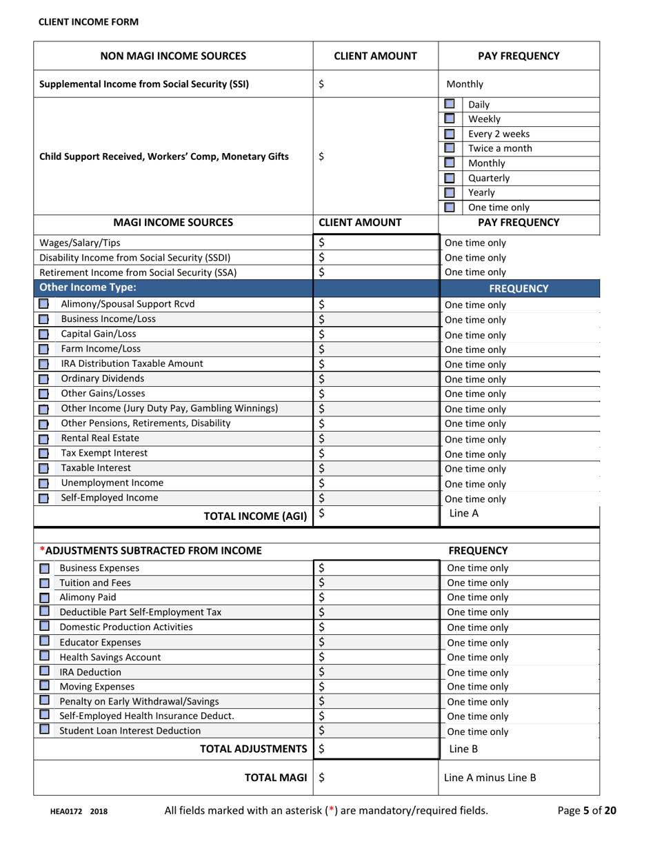 Form HEA0172 Ryan White Part B Program Application - Ohio, Page 5