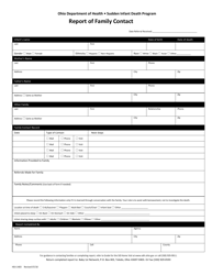 Document preview: Form HEA1403 Report of Family Contact - Sudden Infant Death Program - Ohio
