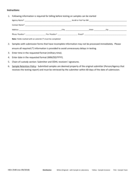 Form HEA2540 Environmental Sample Submission Form (Radiochemistry Testing) - Ohio, Page 2