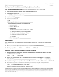 Document preview: Case Report Form for Coccidioidomycosis (Valley Fever) Enhanced Surveillance - Ohio