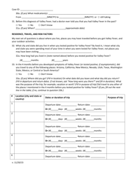Case Report Form for Coccidioidomycosis (Valley Fever) Enhanced Surveillance - Ohio, Page 5