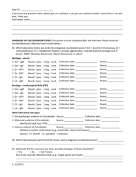 Case Report Form for Coccidioidomycosis (Valley Fever) Enhanced Surveillance - Ohio, Page 8