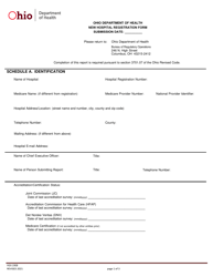 Document preview: Form HEA1908 New Hospital Registration Form - Ohio