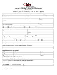Document preview: Form CMH PHN40 Notification of Changes in Child/Family Status - Ohio
