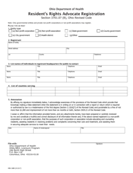 Document preview: Form HEA1680 Resident's Rights Advocate Registration - Ohio
